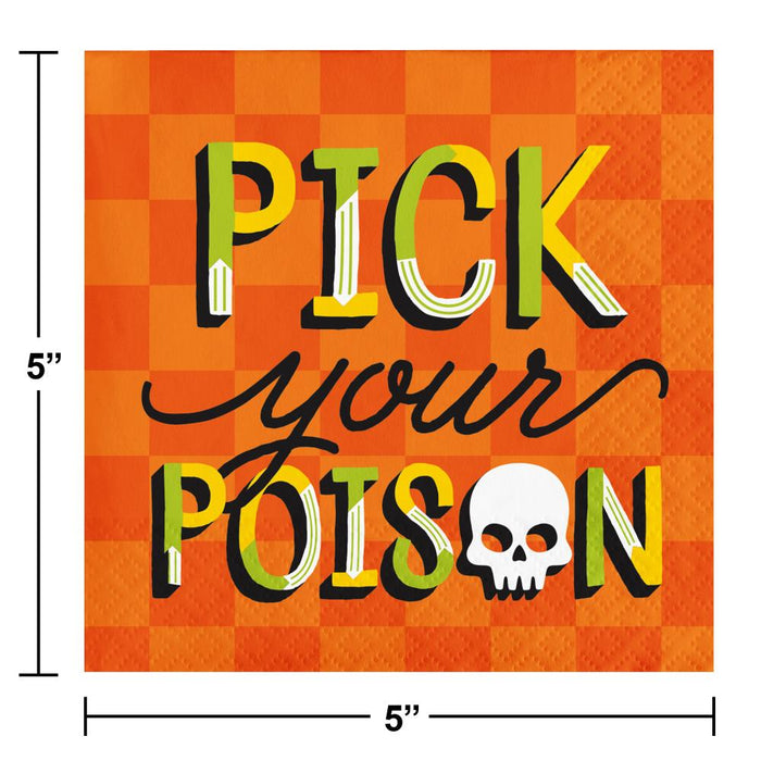 Party Decorations Retro Halloween Beverage Napkin (16 per Pkg)