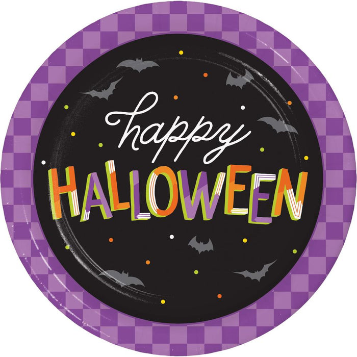 Party Decorations Retro Halloween Dinner Plate (8 per Pkg)