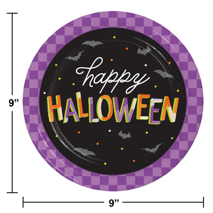 Party Decorations Retro Halloween Dinner Plate (8 per Pkg)