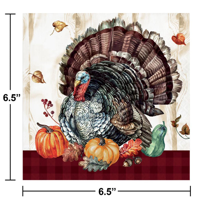 Party Decorations Timeless Turkey Luncheon Napkin (16 per Pkg)