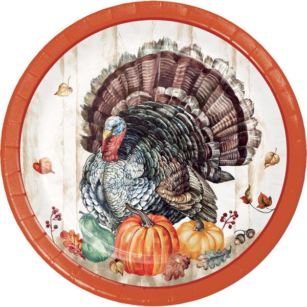 Party Decorations Timeless Turkey Luncheon Plate (8 per Pkg)