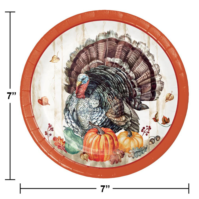 Party Decorations Timeless Turkey Luncheon Plate (8 per Pkg)