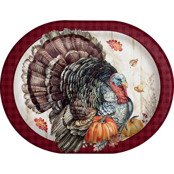 Party Decorations Timeless Turkey Oval Platter (8 per Pkg)