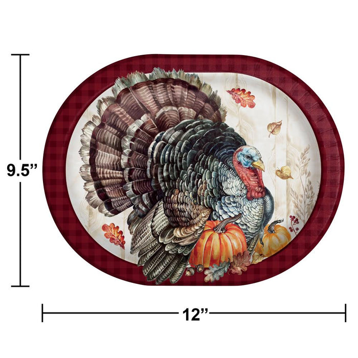 Party Decorations Timeless Turkey Oval Platter (8 per Pkg)