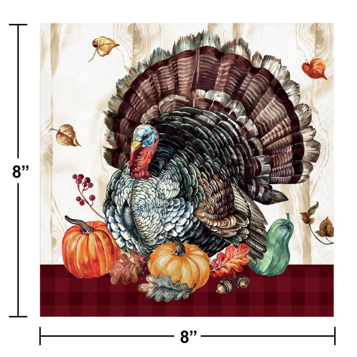 Party Decorations Timeless Turkey Dinner Napkin (16 per Pkg)