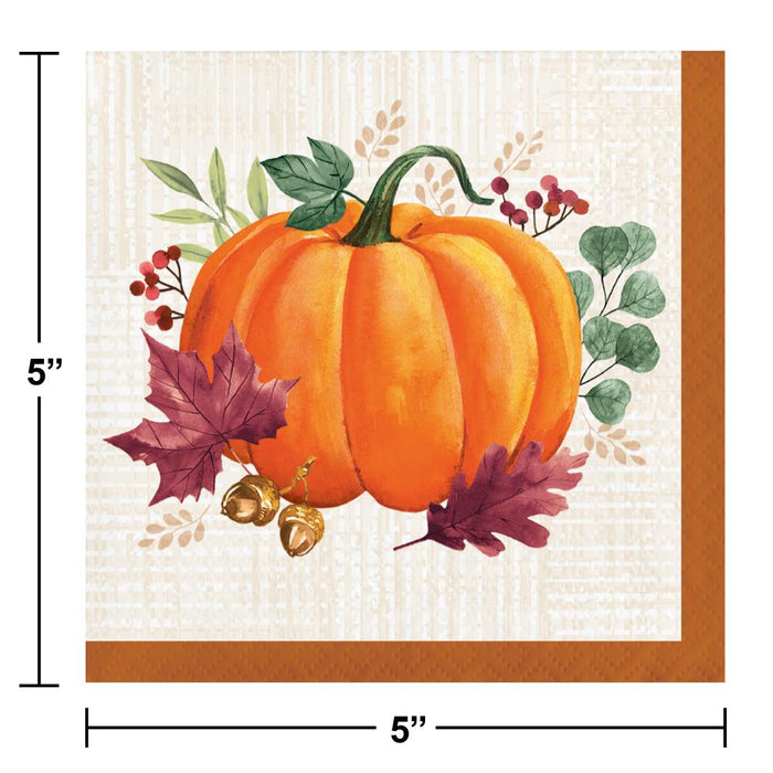 Party Decorations Harvest Wishes Beverage Napkin (16 per Pkg)