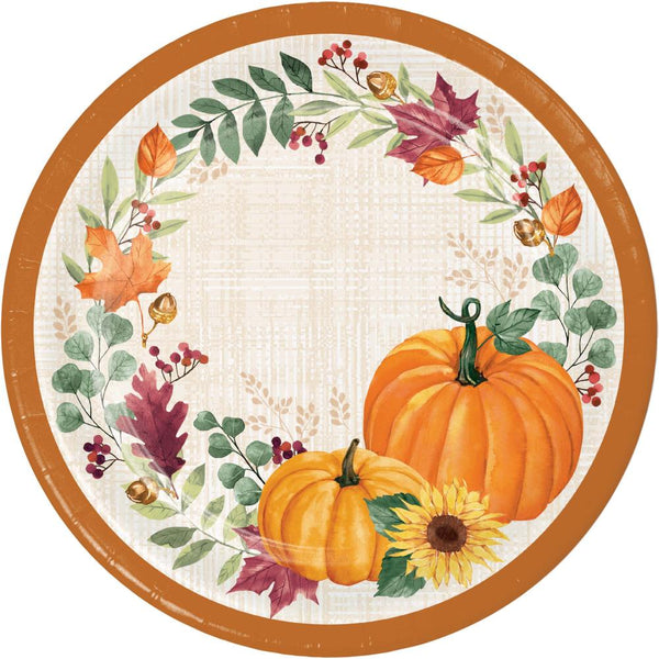 Party Decorations Harvest Wishes Dinner Plate (8 per Pkg)