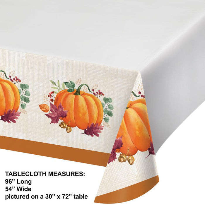 Party Decorations Harvest Wishes Paper Tablecover, Border Print (1 per Pkg)