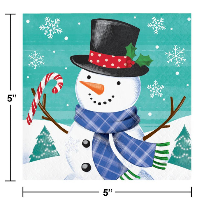 Party Decorations Snow Friends and Flakes Beverage Napkin (16 per Pkg)