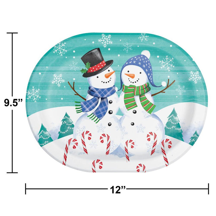 Party Decorations Snow Friends and Flakes Oval Platter (8 per Pkg)