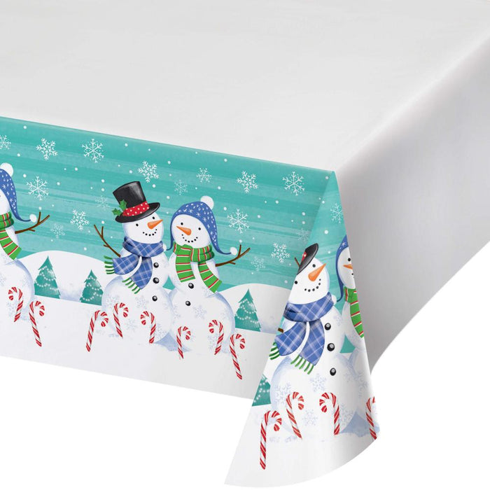 Party Decorations Snow Friends and Flakes Paper Tablecover, Border Print (1 per Pkg)