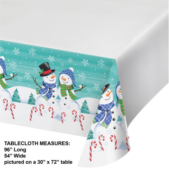 Party Decorations Snow Friends and Flakes Paper Tablecover, Border Print (1 per Pkg)