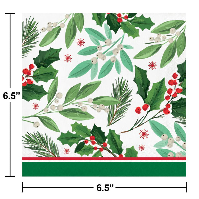 Party Decorations Holly Jolly Christmas Luncheon Napkin (16 per Pkg)