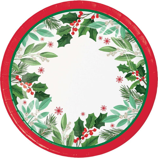 Party Decorations Holly Jolly Christmas Dinner Plate (8 per Pkg)