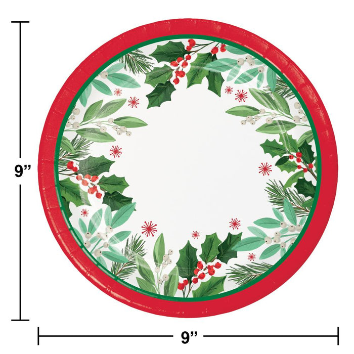 Party Decorations Holly Jolly Christmas Dinner Plate (8 per Pkg)