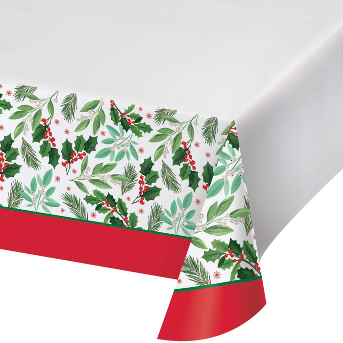 Party Decorations Holly Jolly Christmas Paper Tablecover, Border Print (1 per Pkg)