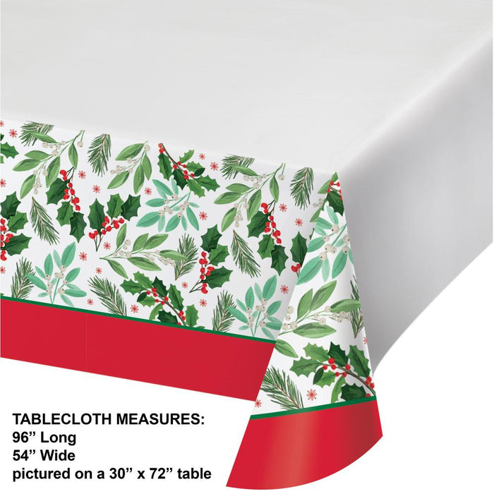 Party Decorations Holly Jolly Christmas Paper Tablecover, Border Print (1 per Pkg)