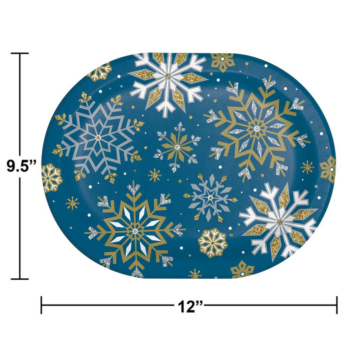 Party Decorations Whimsical Winter Oval Platter (8 per Pkg)