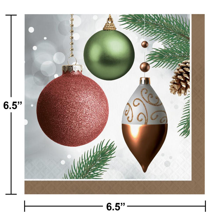 Party Decorations Dazzling Ornaments Luncheon Napkin (16 per Pkg)