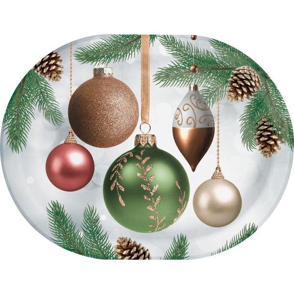 Party Decorations Dazzling Ornaments Oval Platter (8 per Pkg)