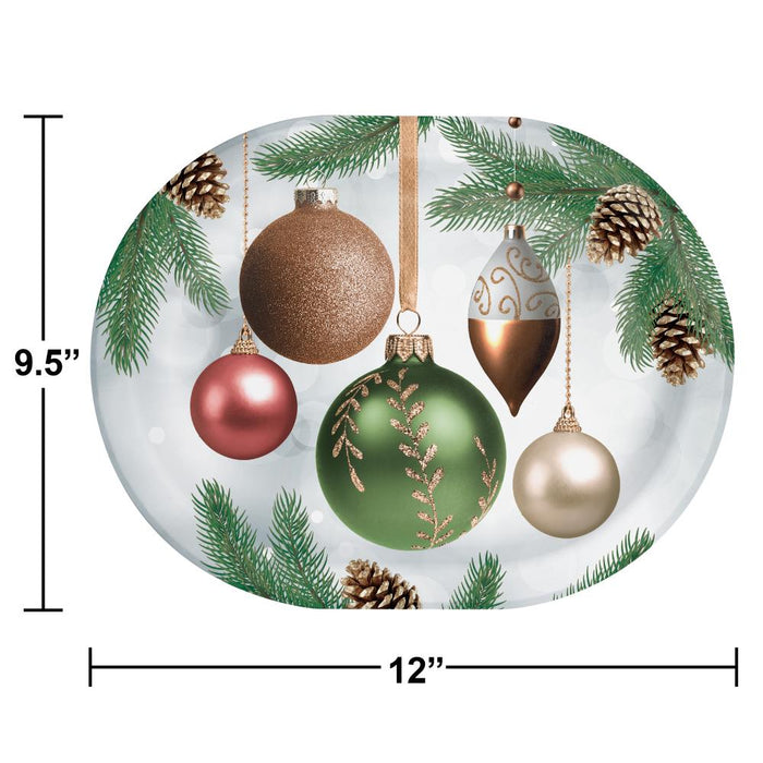 Party Decorations Dazzling Ornaments Oval Platter (8 per Pkg)