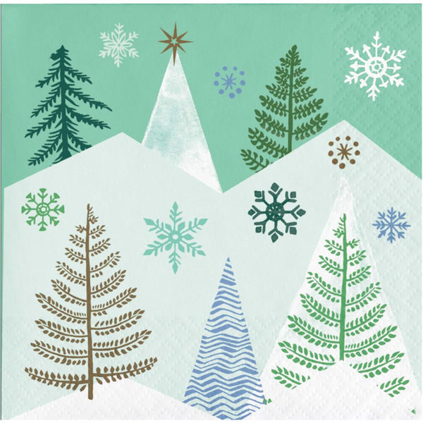 Party Decorations Winter Wonderland Beverage Napkin (16 per Pkg)