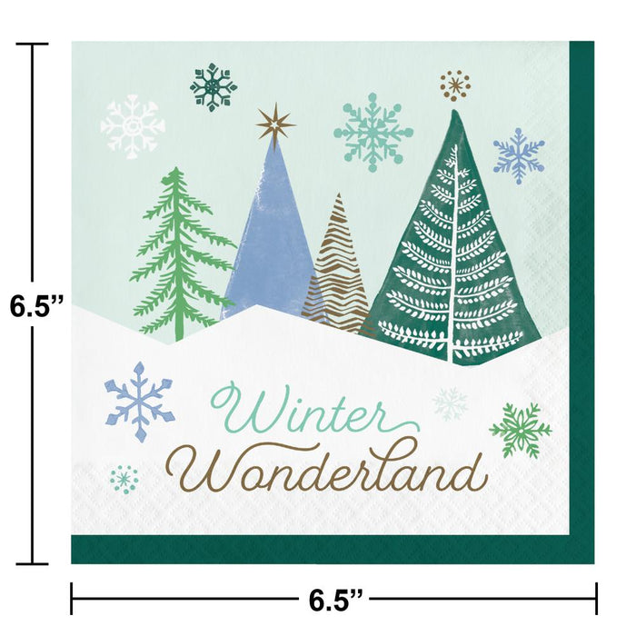 Party Decorations Winter Wonderland Luncheon Napkin (16 per Pkg)