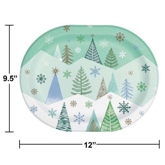 Party Decorations Winter Wonderland Oval Platter (8 per Pkg)