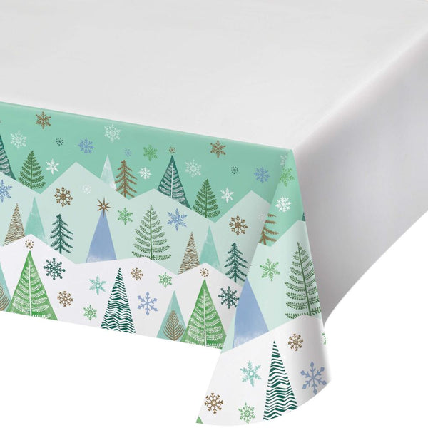 Party Decorations Winter Wonderland Paper Tablecover, Border Print (1 per Pkg)