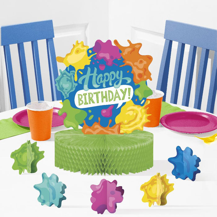 Party Decorations Splatter Honeycomb Centerpiece (1 per Pkg)