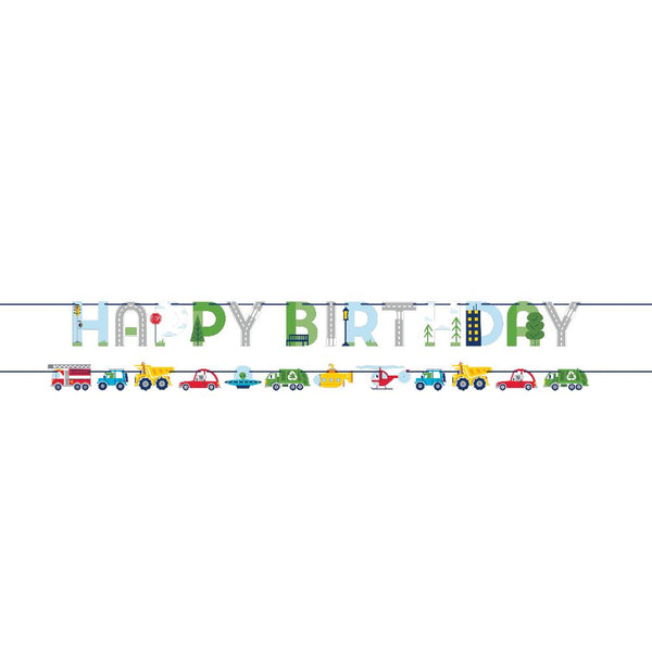 Party Decorations Transportation Time Banner, 2 Pack (2 per Pkg)