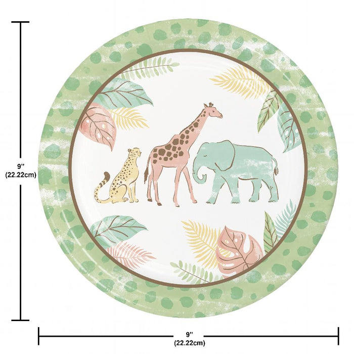 Party Decorations Safari Baby Dinner Plate (8 per Pkg)