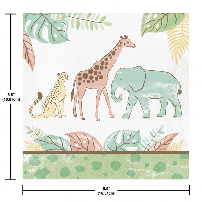 Party Decorations Safari Baby Lunch Napkin (16 per Pkg)