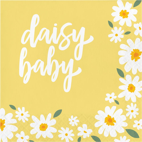 Party Decorations Sweet Daisy Lunch Napkin, Daisy Baby (16 per Pkg)