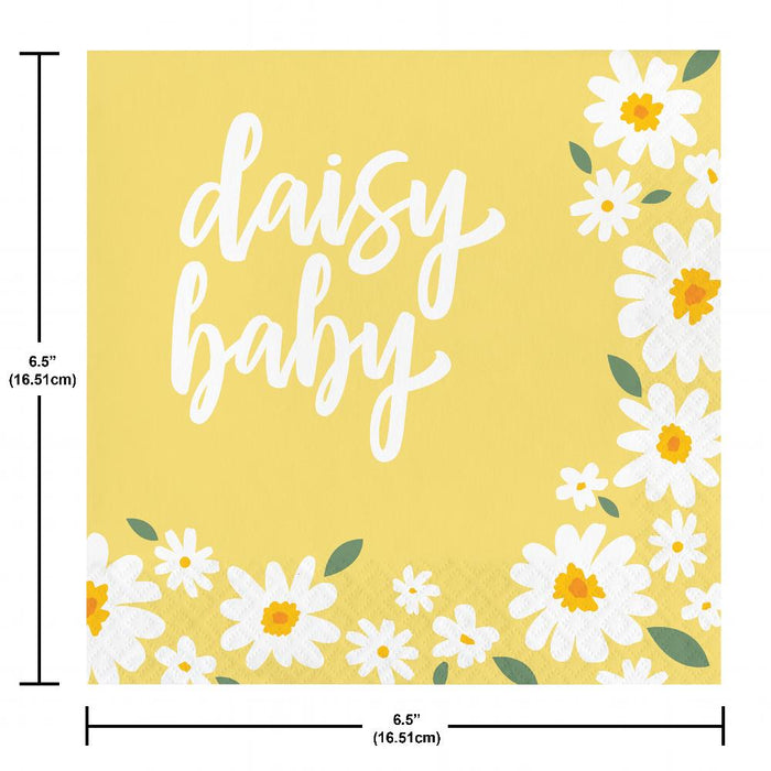 Party Decorations Sweet Daisy Lunch Napkin, Daisy Baby (16 per Pkg)