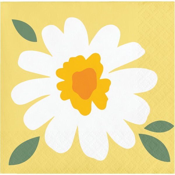 Party Decorations Sweet Daisy Beverage Napkin (16 per Pkg)