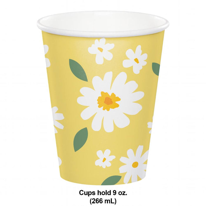 Party Decorations Sweet Daisy Hot/Cold Cup 9oz. (8 per Pkg)