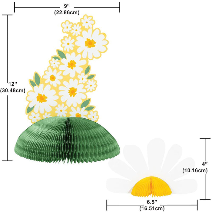 Party Decorations Sweet Daisy Honeycomb Centerpiece (1 per Pkg)