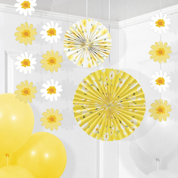 Party Decorations Sweet Daisy Hanging Décor Kit (5 per Pkg)