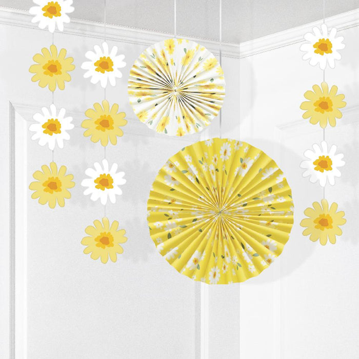 Party Decorations Sweet Daisy Hanging Décor Kit (5 per Pkg)