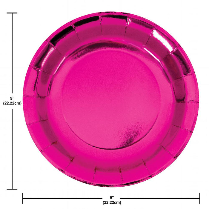 Party Decorations Pink Party Dinner Plate, Foil (8 per Pkg)