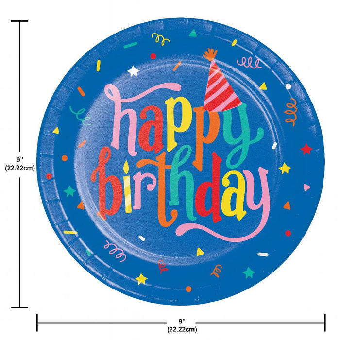 Party Decorations Hats Off Birthday Dinner Plate (8 per Pkg)