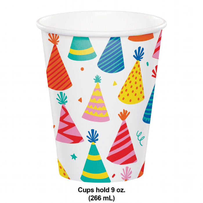 Party Decorations Hats Off Birthday Hot/Cold Cup 9oz. (8 per Pkg)