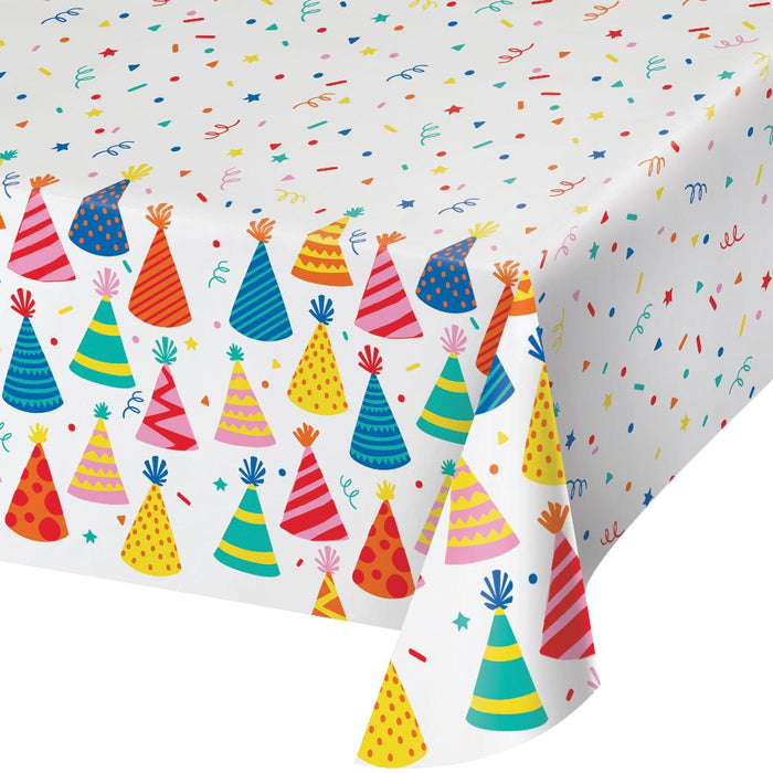 Party Decorations Hats Off Birthday Tablecover, Paper 54"x 96" (1 per Pkg)