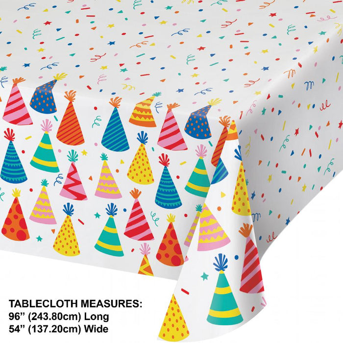 Party Decorations Hats Off Birthday Tablecover, Paper 54"x 96" (1 per Pkg)