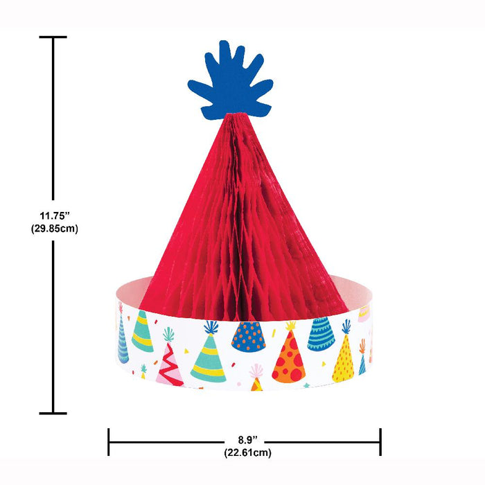 Party Decorations Hats Off Birthday Honeycomb Centerpiece (1 per Pkg)