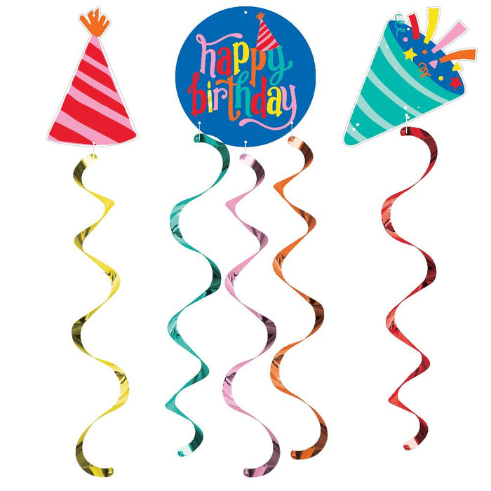 Party Decorations Hats Off Birthday Hanging Décor (3 per Pkg)