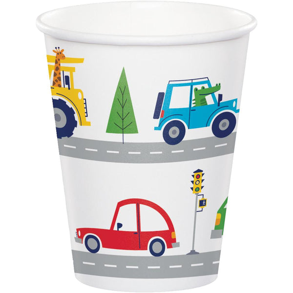 Party Decorations Transportation Time Hot/Cold Cup 9oz. (8 per Pkg)