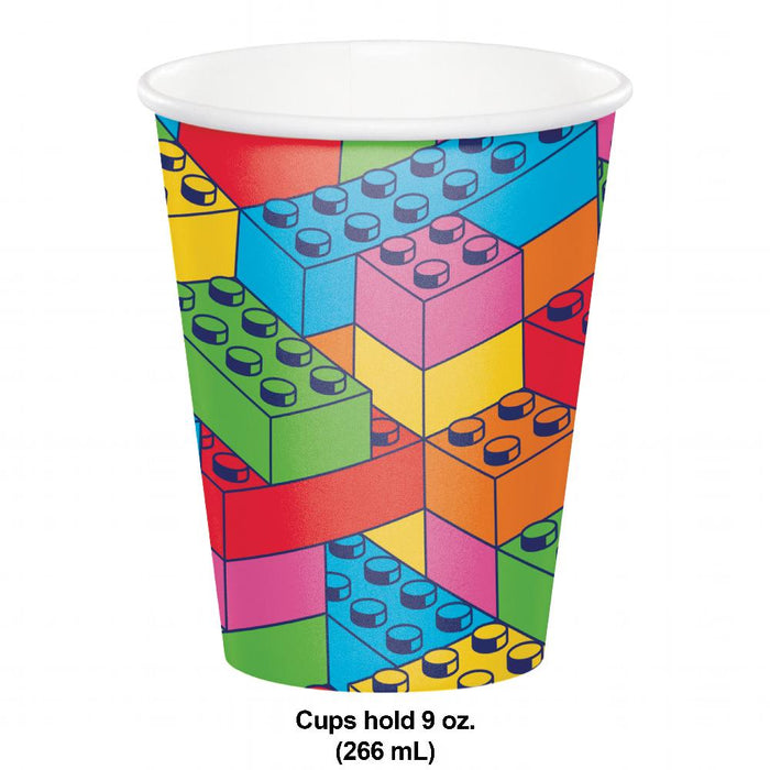 Party Decorations Block Bash Hot/Cold Cup 9oz. (8 per Pkg)