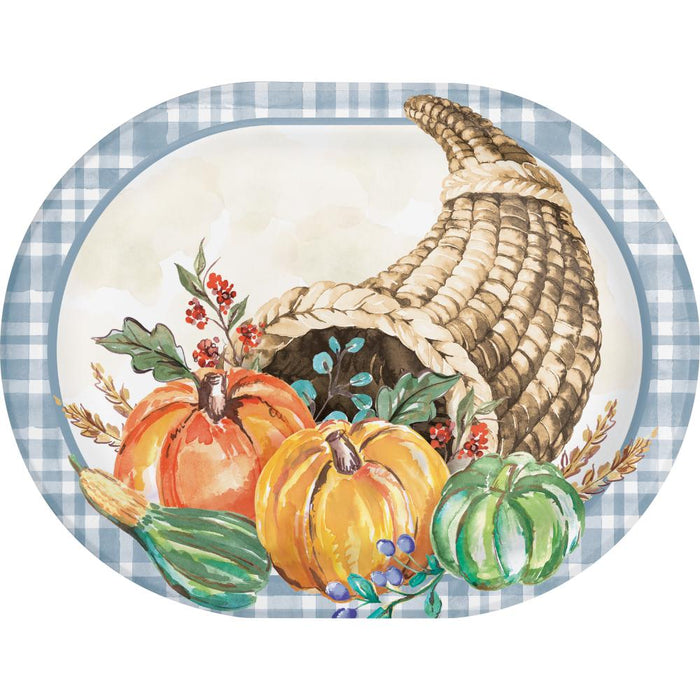 Party Decorations Decadent Cornucopia Oval Platter (8 per Pkg)